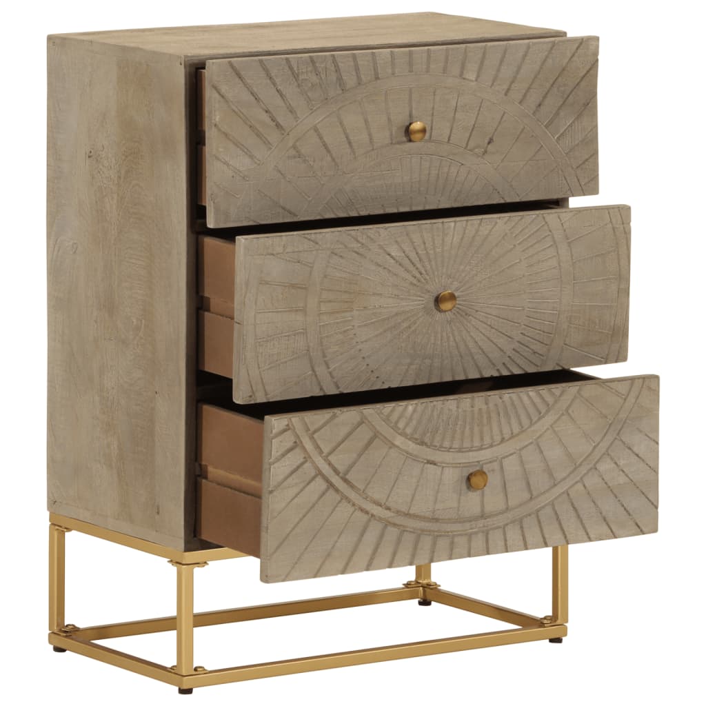 vidaXL Komoda, 55x30x76 cm, lite drewno mango i żelazo