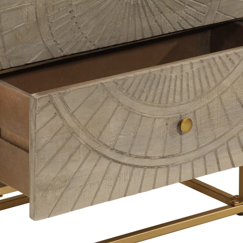 vidaXL Komoda, 55x30x76 cm, lite drewno mango i żelazo