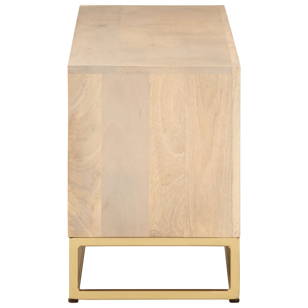 vidaXL Szafka pod TV, 110x30x40 cm, lite drewno mango i żelazo
