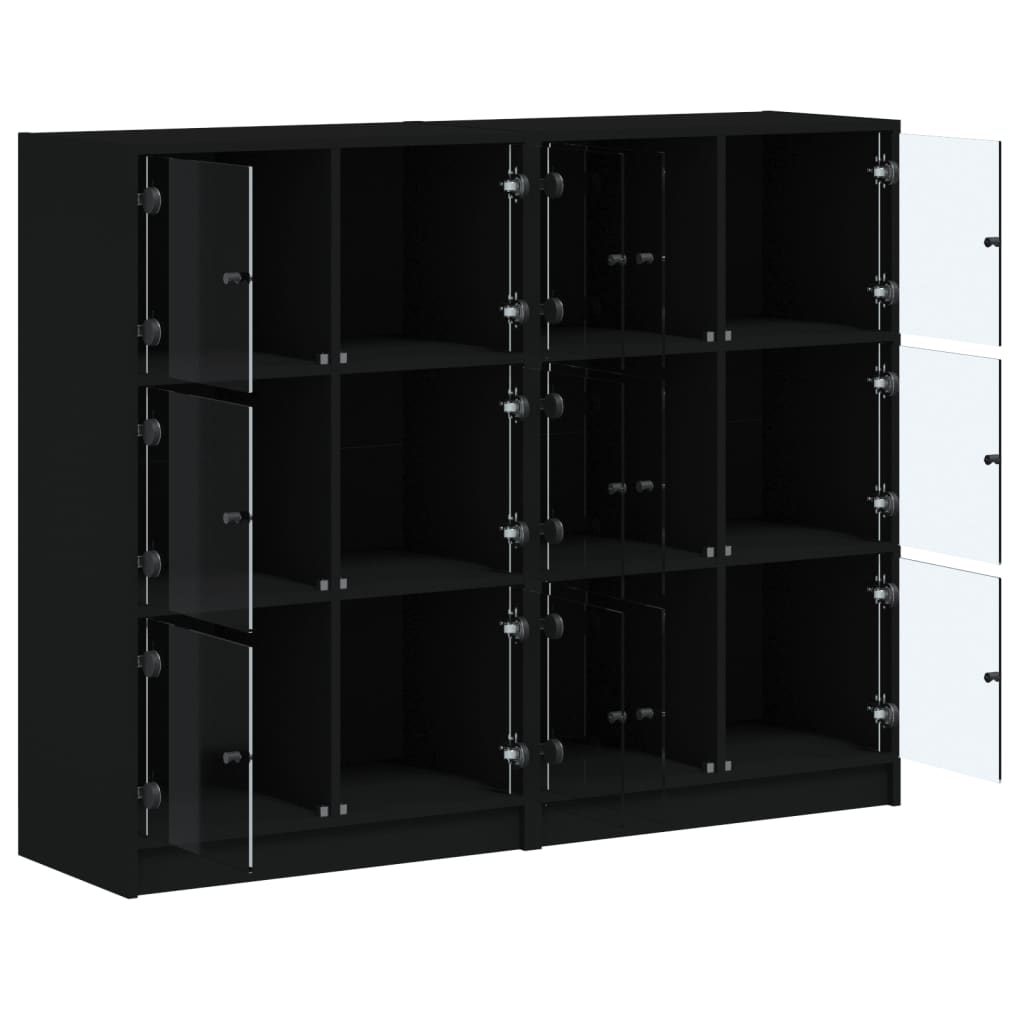 vidaXL Biblioteczka z drzwiczkami, czarna, 136x37x109 cm