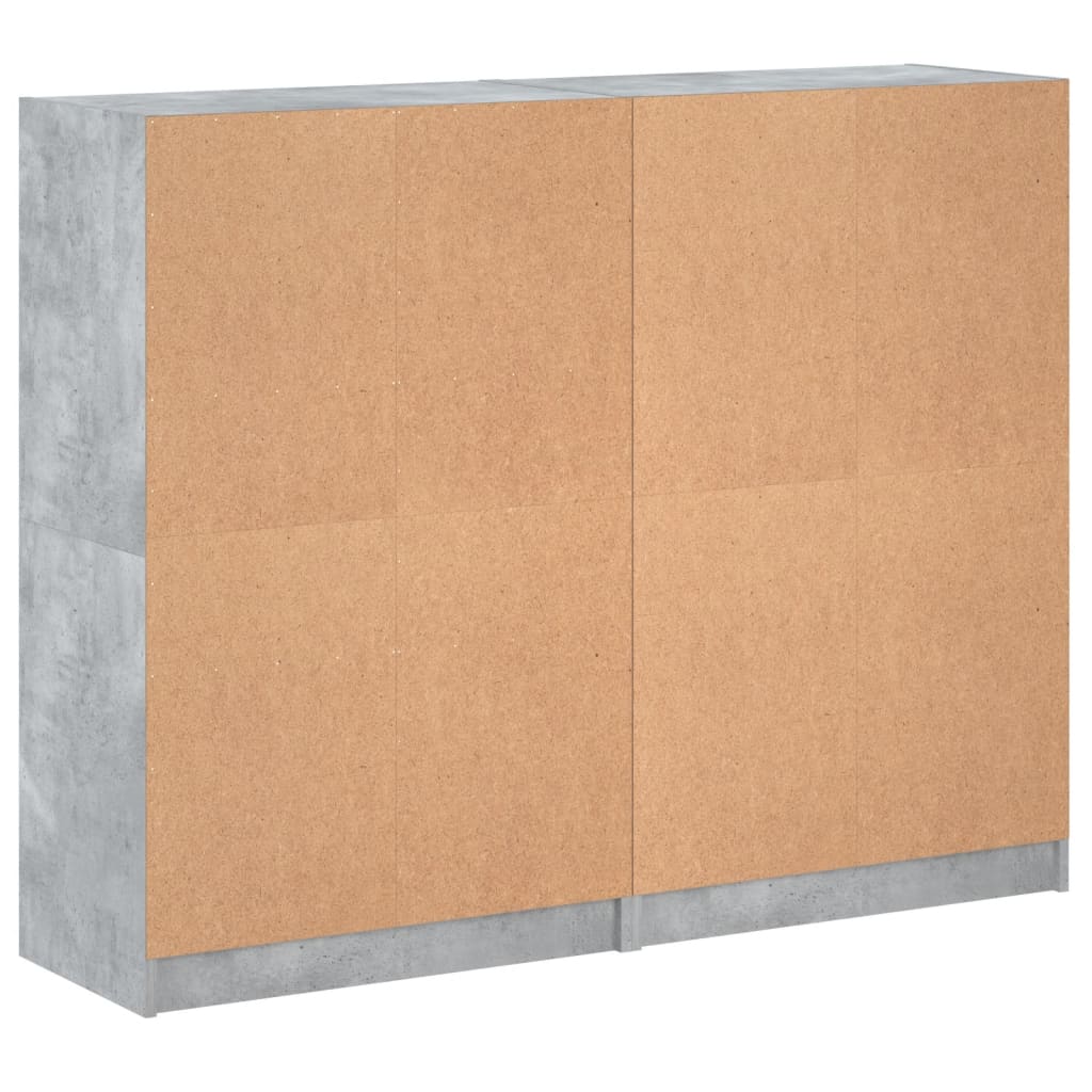 vidaXL Biblioteczka z drzwiczkami, szarość betonu, 136x37x109 cm