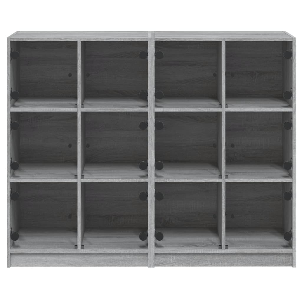 vidaXL Biblioteczka z drzwiczkami, szary dąb sonoma, 136x37x109 cm