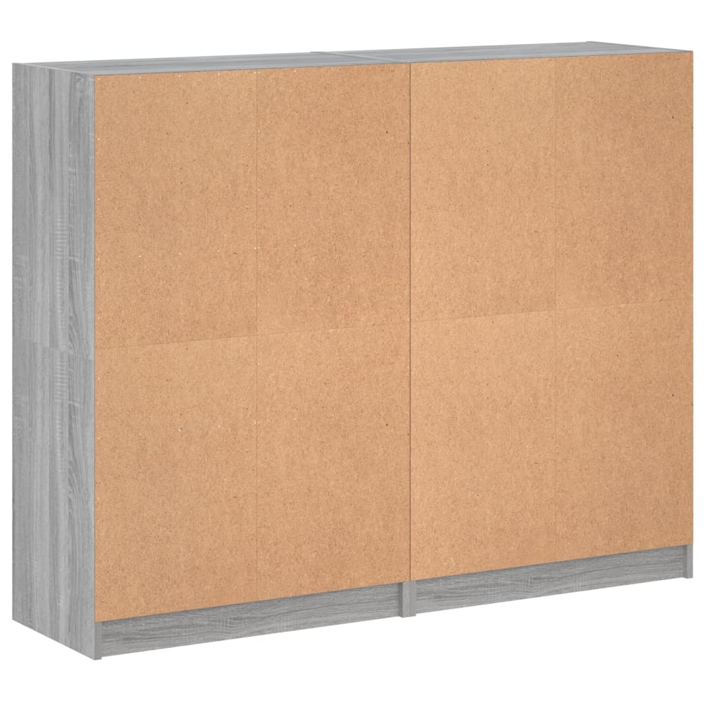 vidaXL Biblioteczka z drzwiczkami, szary dąb sonoma, 136x37x109 cm
