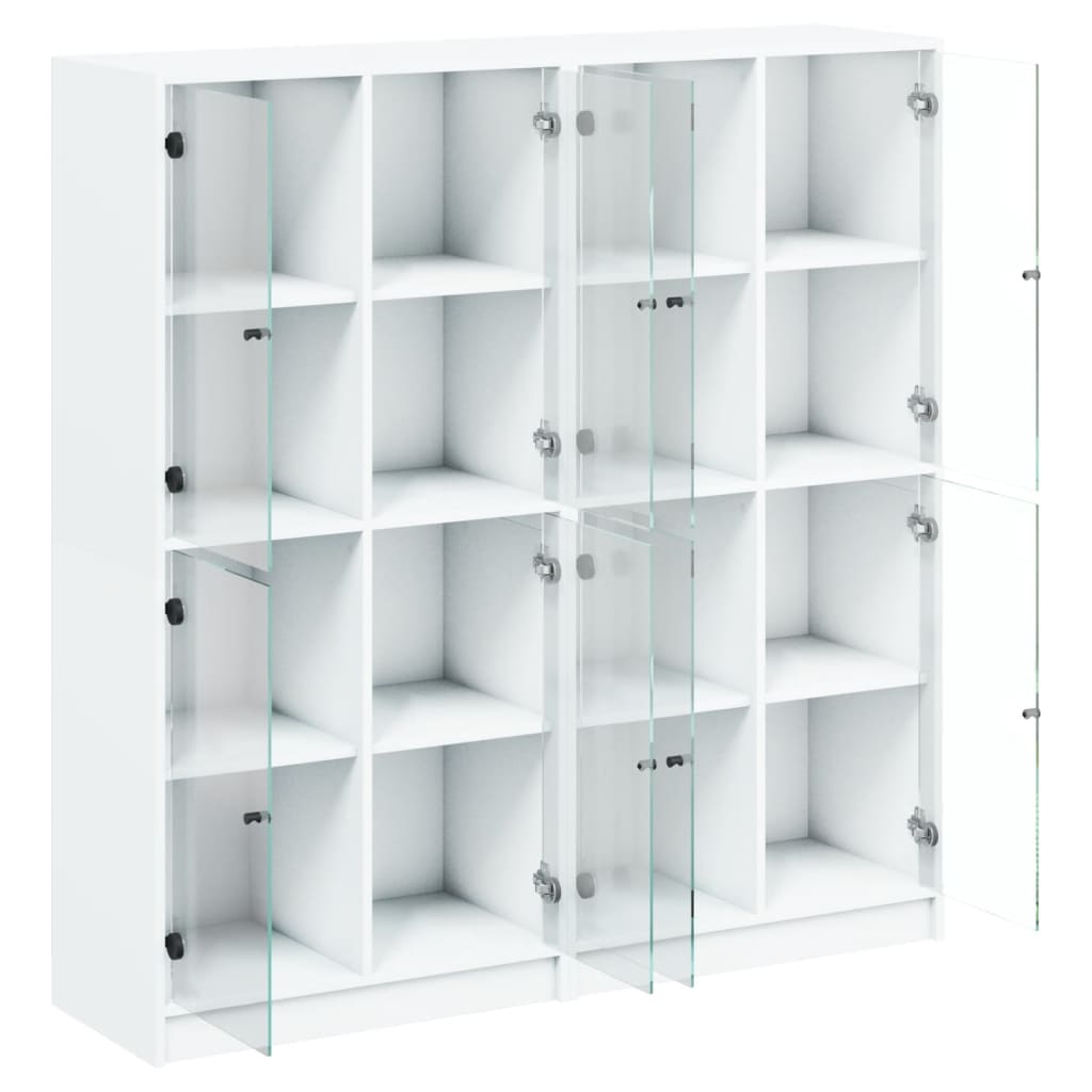 vidaXL Biblioteczka z drzwiczkami, biała, 136x37x142 cm