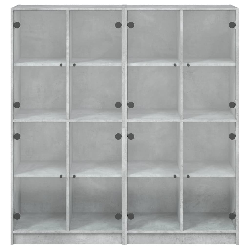 vidaXL Biblioteczka z drzwiczkami, szarość betonu, 136x37x142 cm
