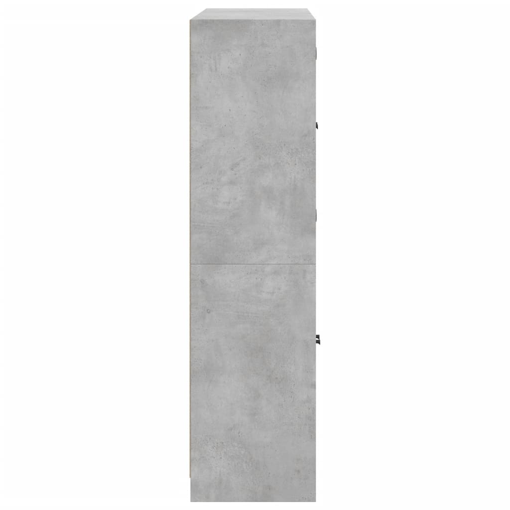 vidaXL Biblioteczka z drzwiczkami, szarość betonu, 136x37x142 cm
