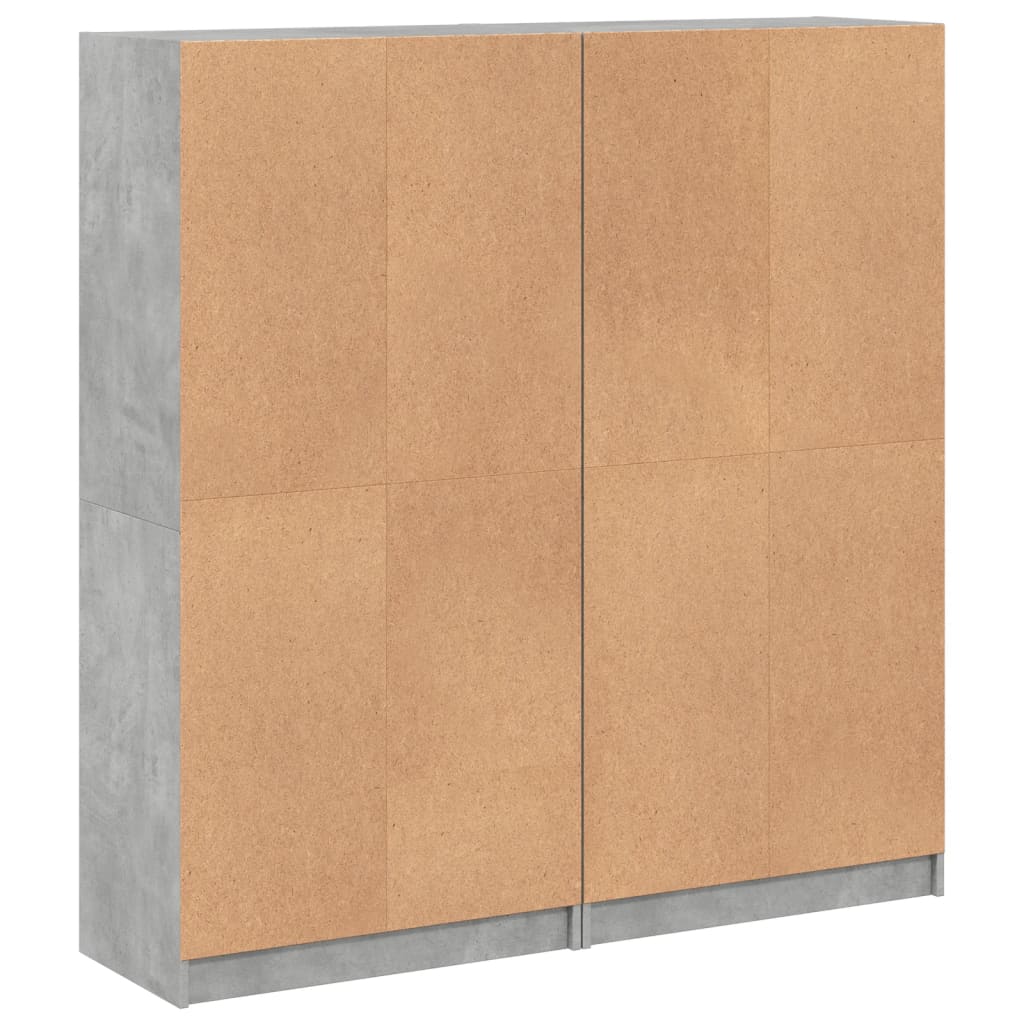 vidaXL Biblioteczka z drzwiczkami, szarość betonu, 136x37x142 cm