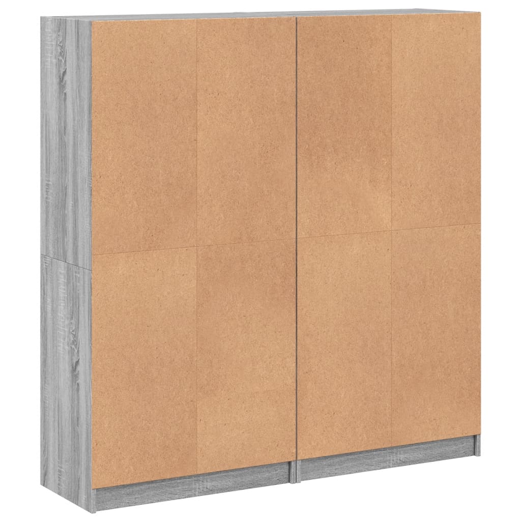 vidaXL Biblioteczka z drzwiczkami, szary dąb sonoma, 136x37x142 cm