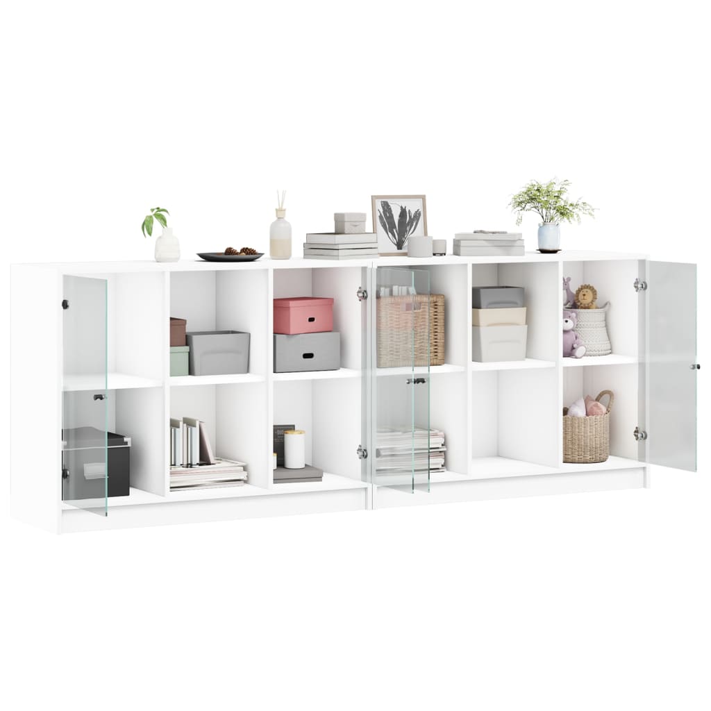 vidaXL Biblioteczka z drzwiczkami, biała, 204x37x75 cm