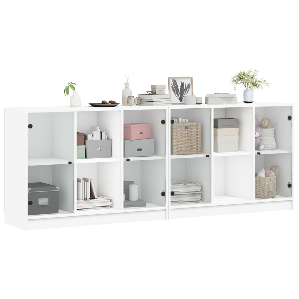 vidaXL Biblioteczka z drzwiczkami, biała, 204x37x75 cm