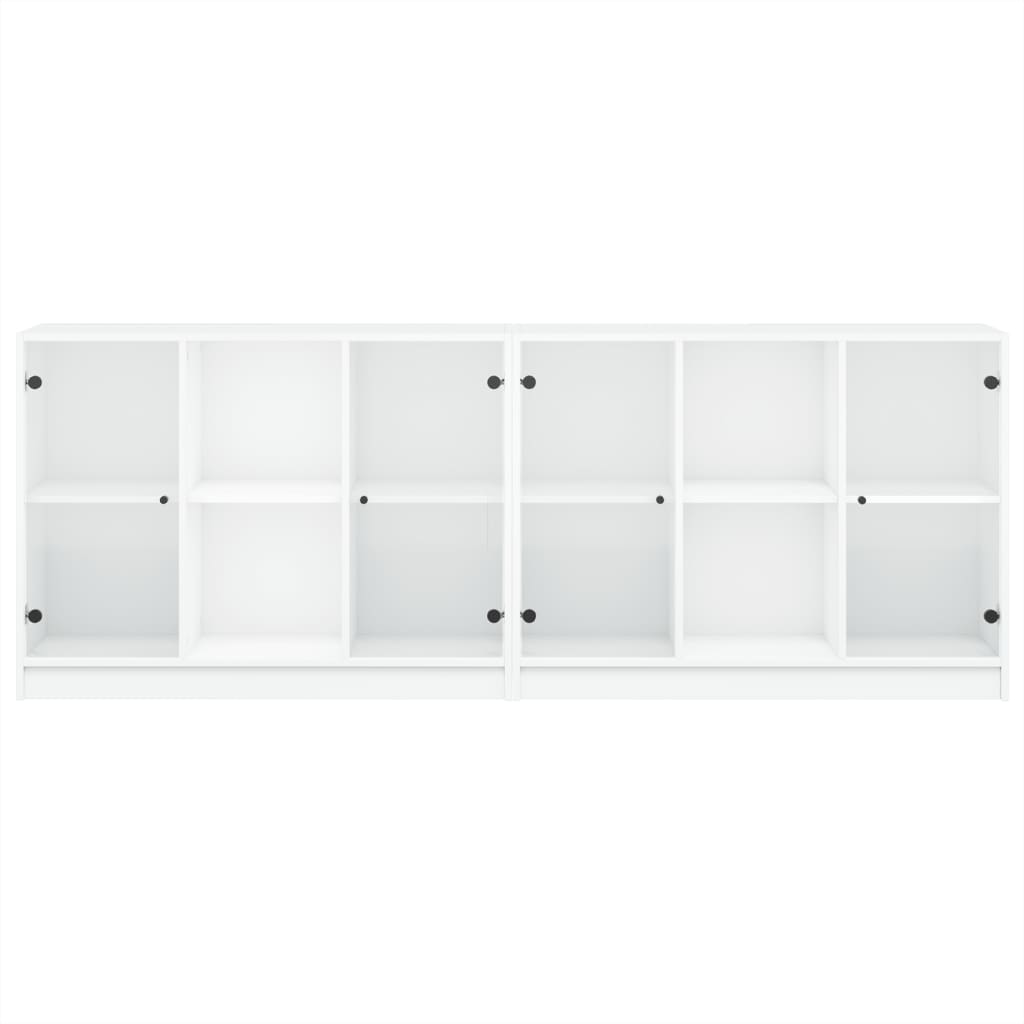 vidaXL Biblioteczka z drzwiczkami, biała, 204x37x75 cm