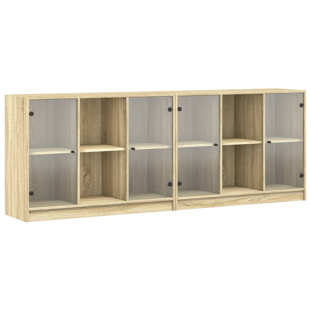 vidaXL Biblioteczka z drzwiczkami, dąb sonoma, 204x37x75 cm