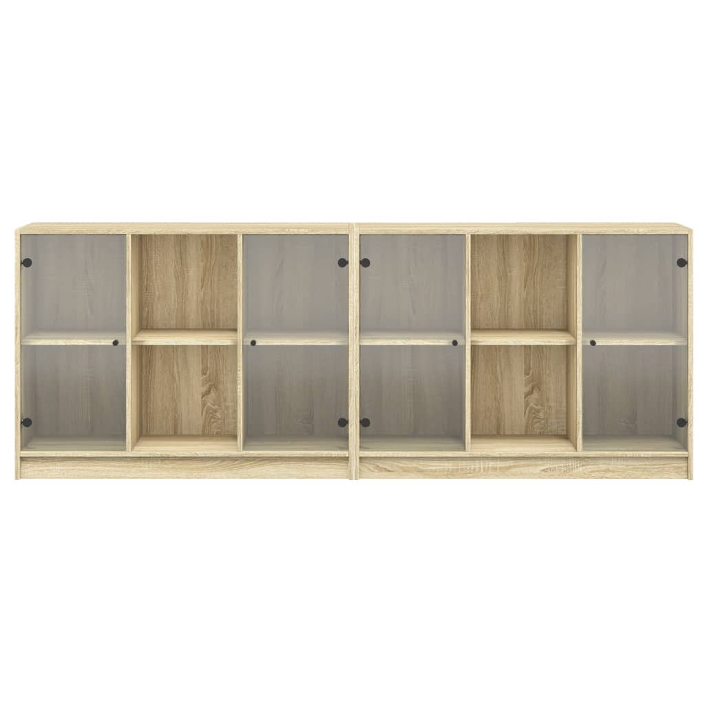 vidaXL Biblioteczka z drzwiczkami, dąb sonoma, 204x37x75 cm