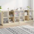 vidaXL Biblioteczka z drzwiczkami, dąb sonoma, 204x37x75 cm