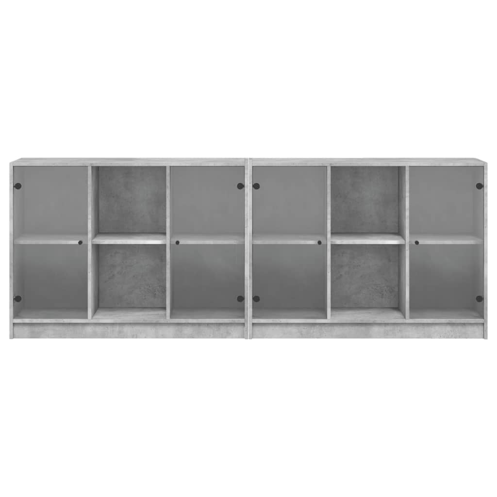 vidaXL Biblioteczka z drzwiczkami, szarość betonu, 204x37x75 cm