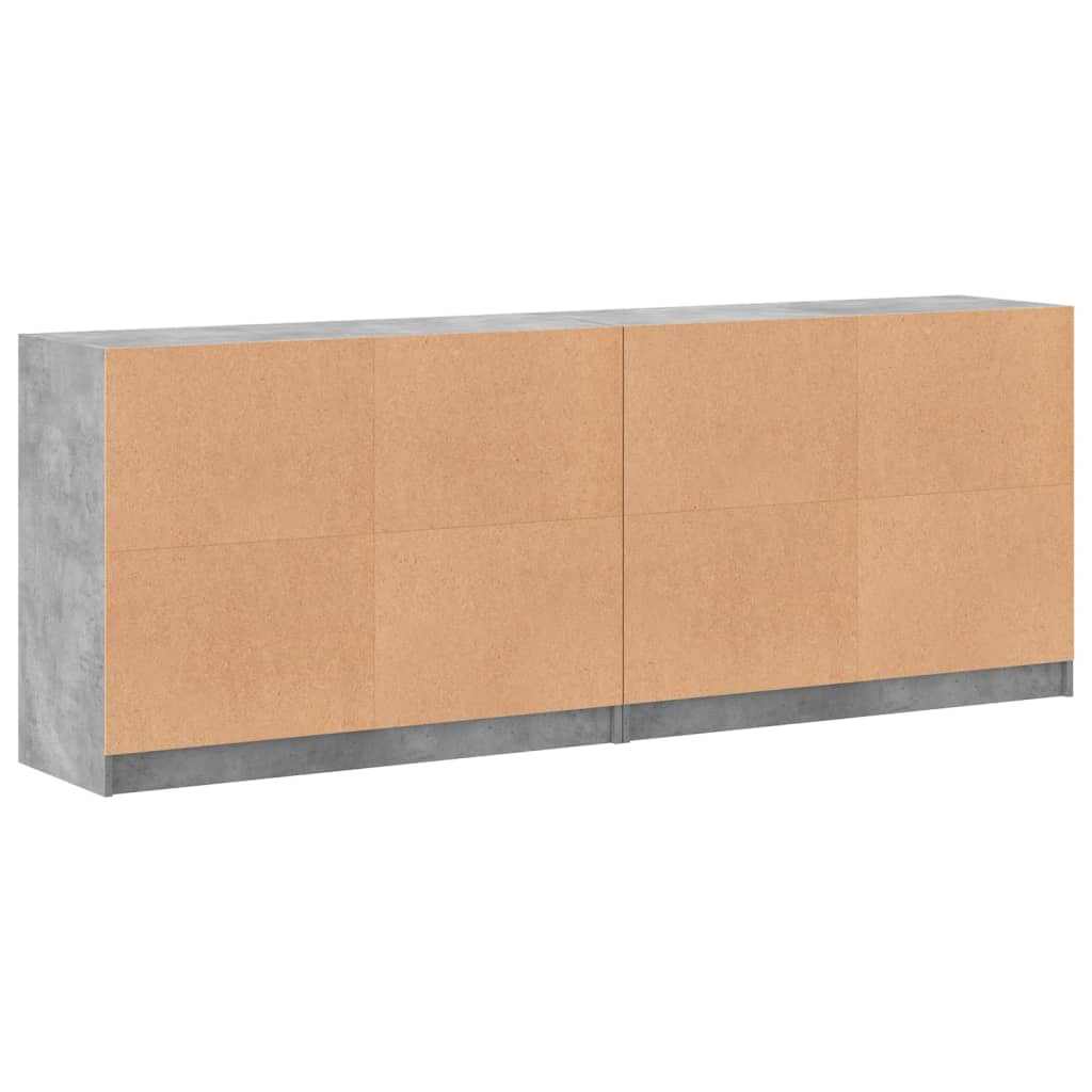 vidaXL Biblioteczka z drzwiczkami, szarość betonu, 204x37x75 cm