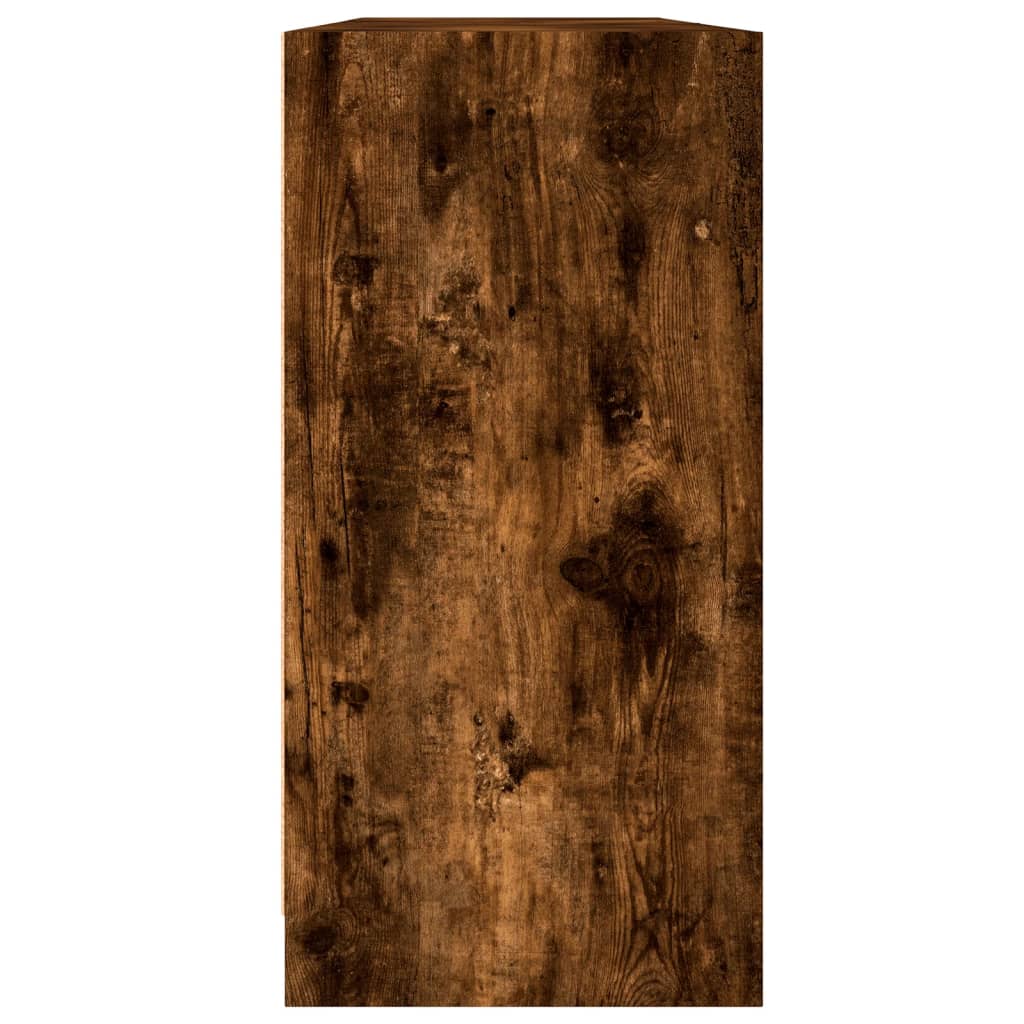 vidaXL Biblioteczka z drzwiczkami, przydymiony dąb, 204x37x75 cm
