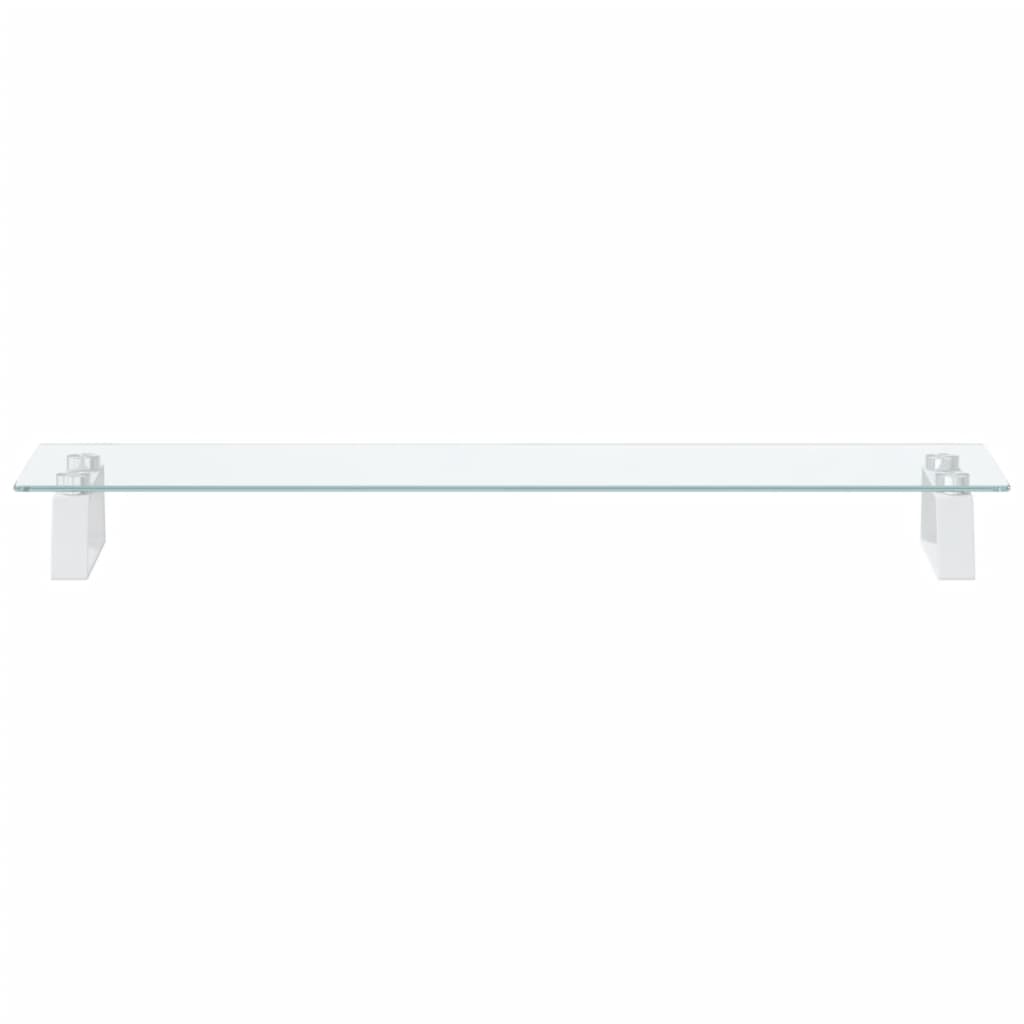 vidaXL Podstawka pod monitor, biała, 80x20x8 cm, szkło i metal