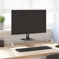 vidaXL Podstawka pod monitor, biała, 80x20x8 cm, szkło i metal