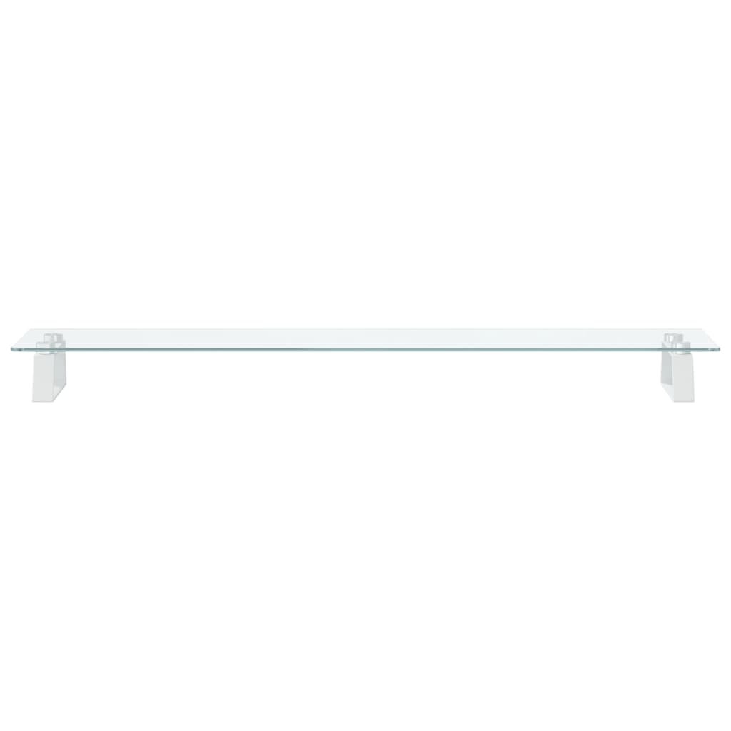 vidaXL Podstawka pod monitor, biała, 100x20x8 cm, szkło i metal