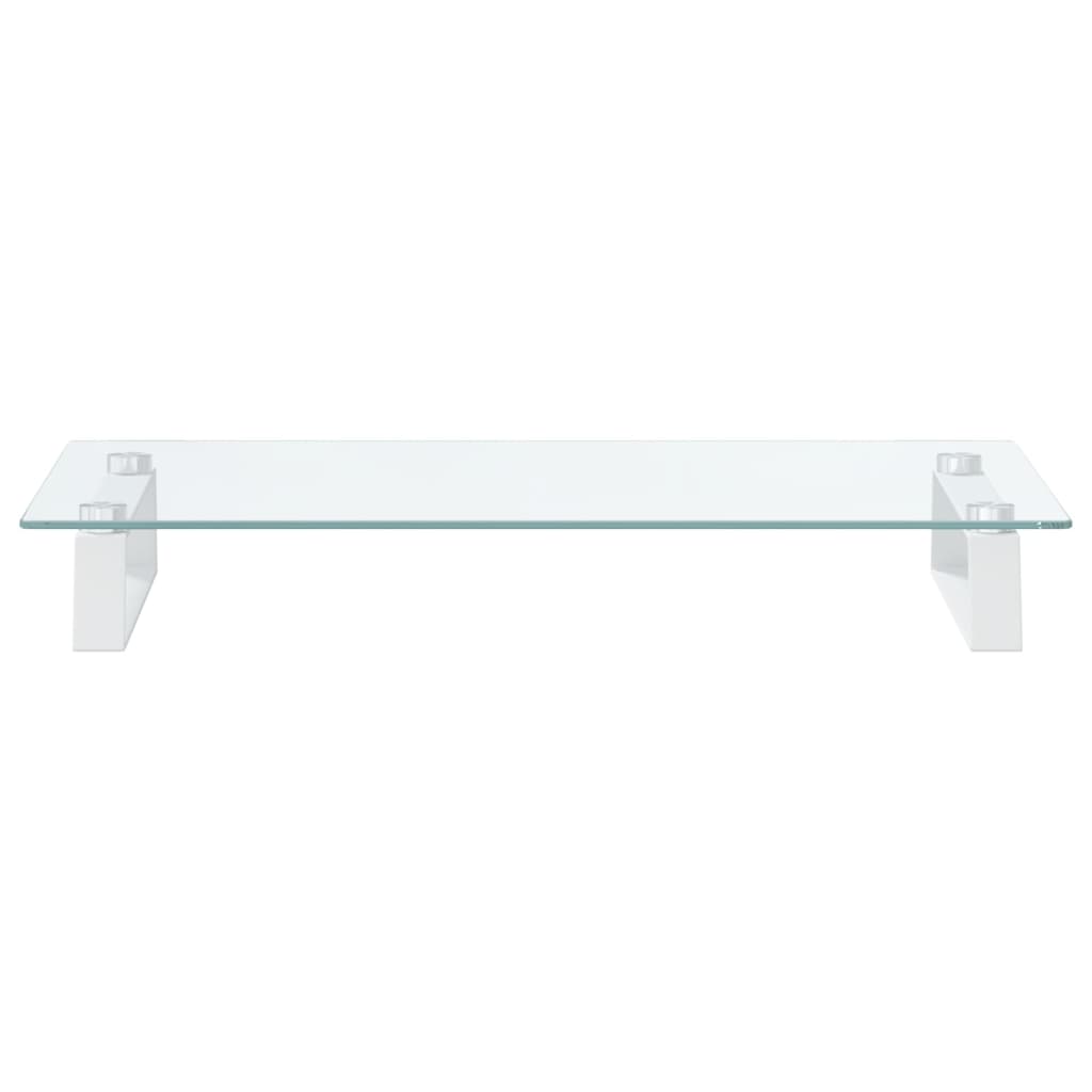 vidaXL Podstawka pod monitor, biała, 60x35x8 cm, szkło i metal