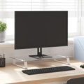 vidaXL Podstawka pod monitor, biała, 60x35x8 cm, szkło i metal