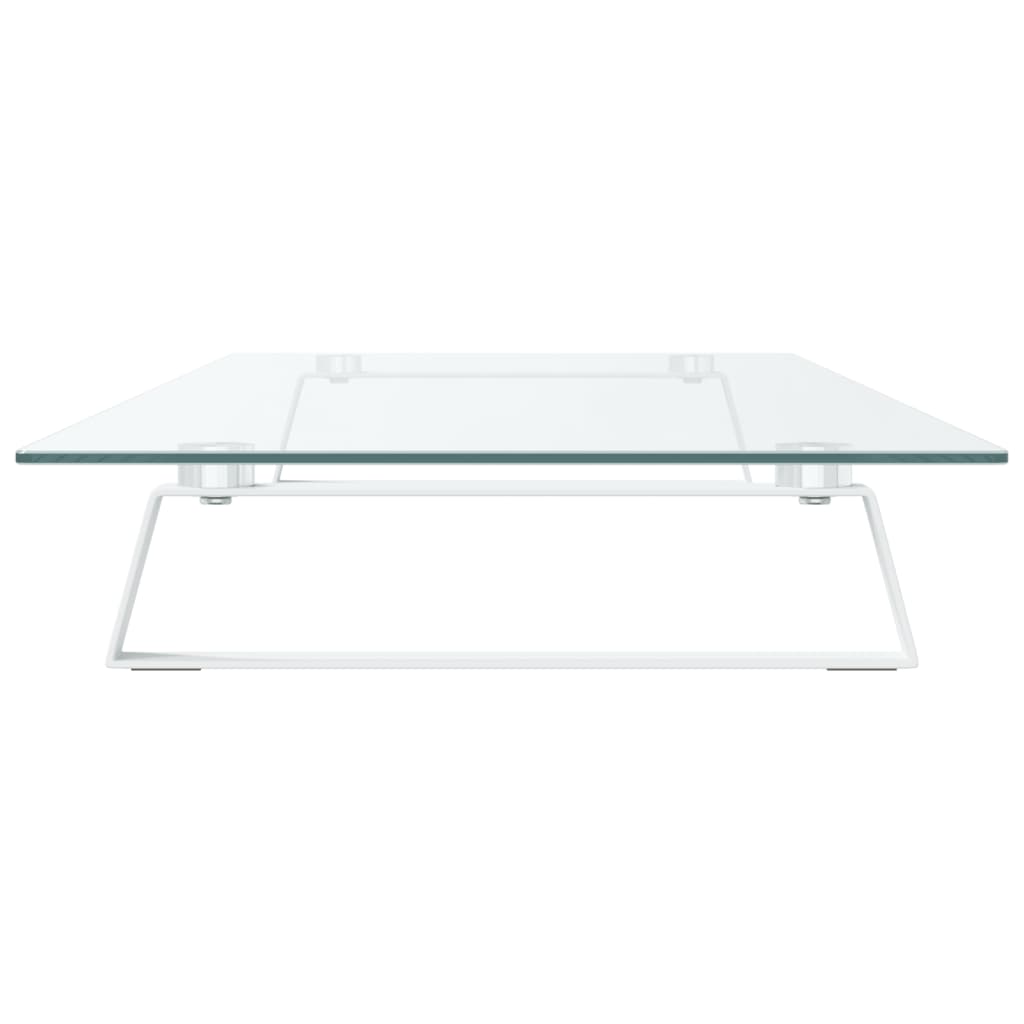 vidaXL Podstawka pod monitor, biała, 100x35x8 cm, szkło i metal