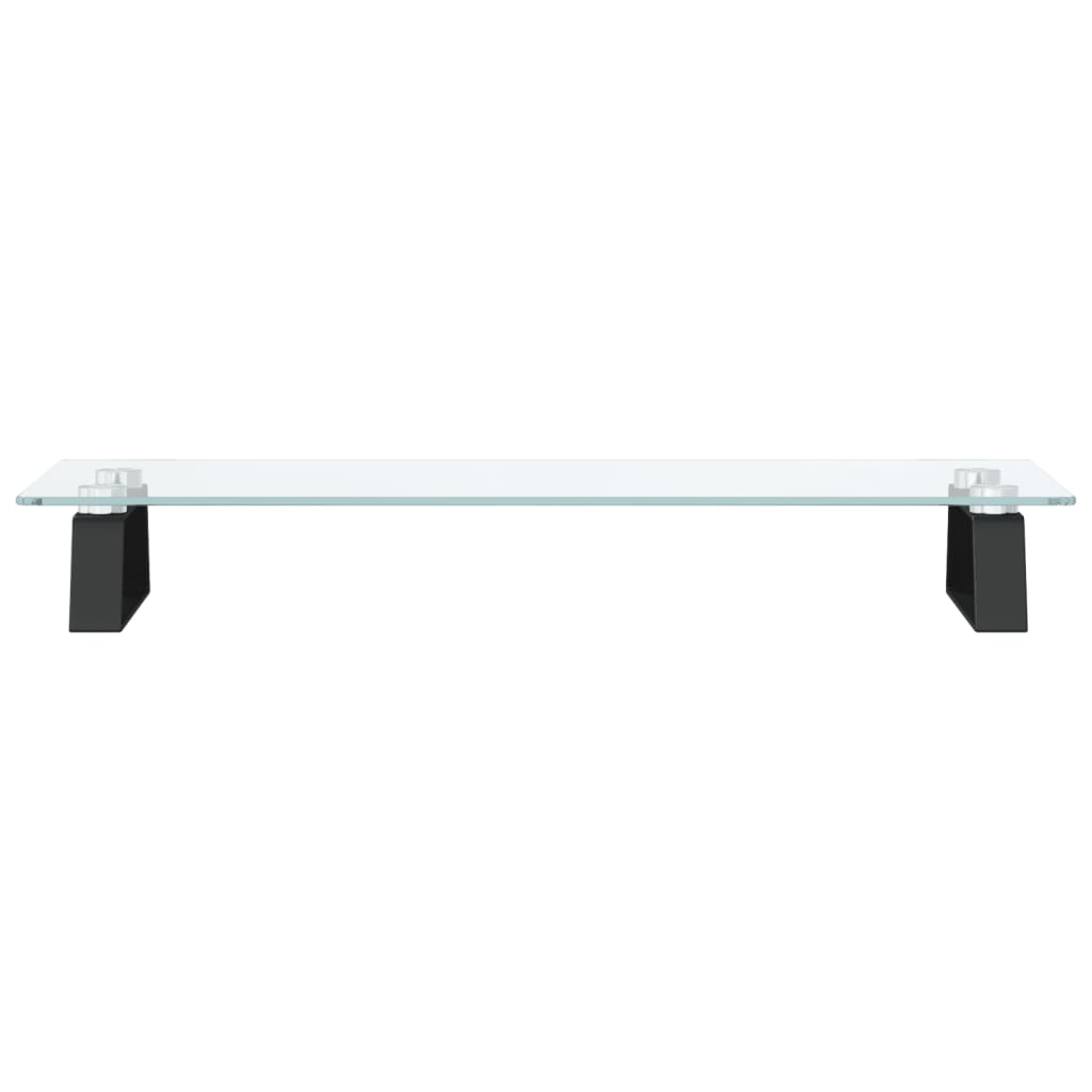 vidaXL Podstawka pod monitor, czarna, 60x20x8 cm, szkło i metal