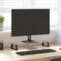 vidaXL Podstawka pod monitor, czarna, 60x20x8 cm, szkło i metal