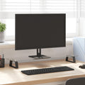 vidaXL Podstawka pod monitor, czarna, 80x20x8cm, szkło hartowane metal