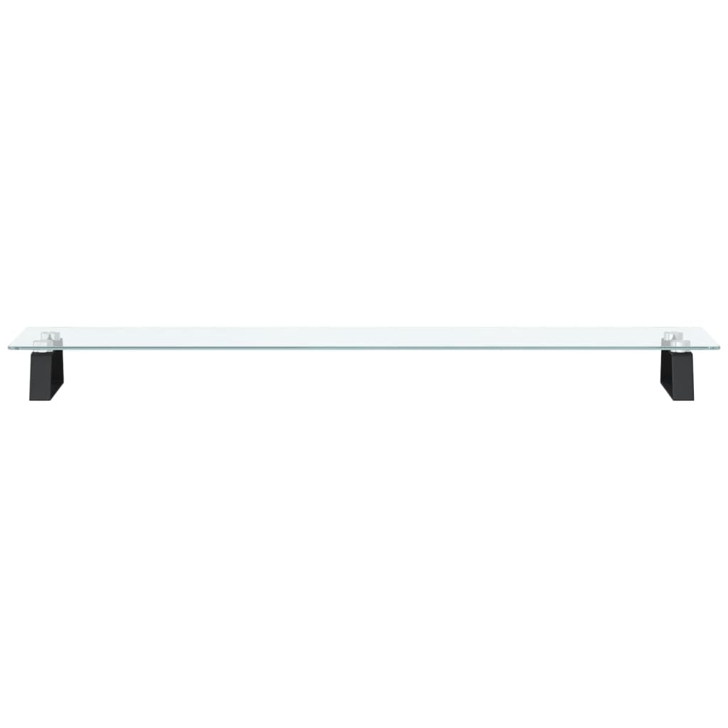vidaXL Podstawka pod monitor, czarna, 100x20x8cm szkło hartowane metal