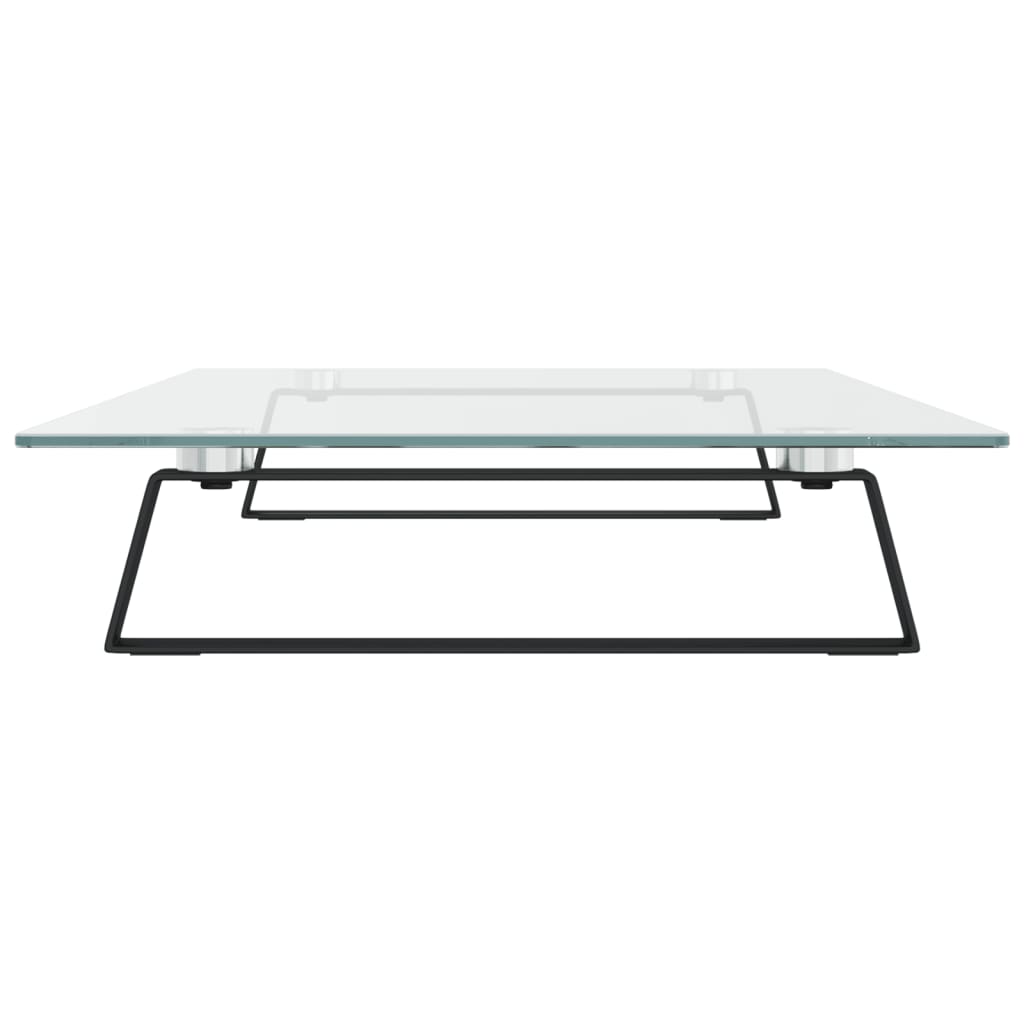 vidaXL Podstawka pod monitor, czarna, 80x35x8cm, szkło hartowane metal