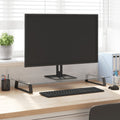 vidaXL Podstawka pod monitor, czarna, 80x35x8cm, szkło hartowane metal