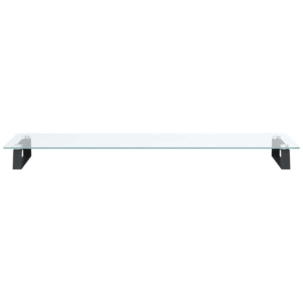 vidaXL Podstawka pod monitor, czarna, 100x35x8cm szkło hartowane metal