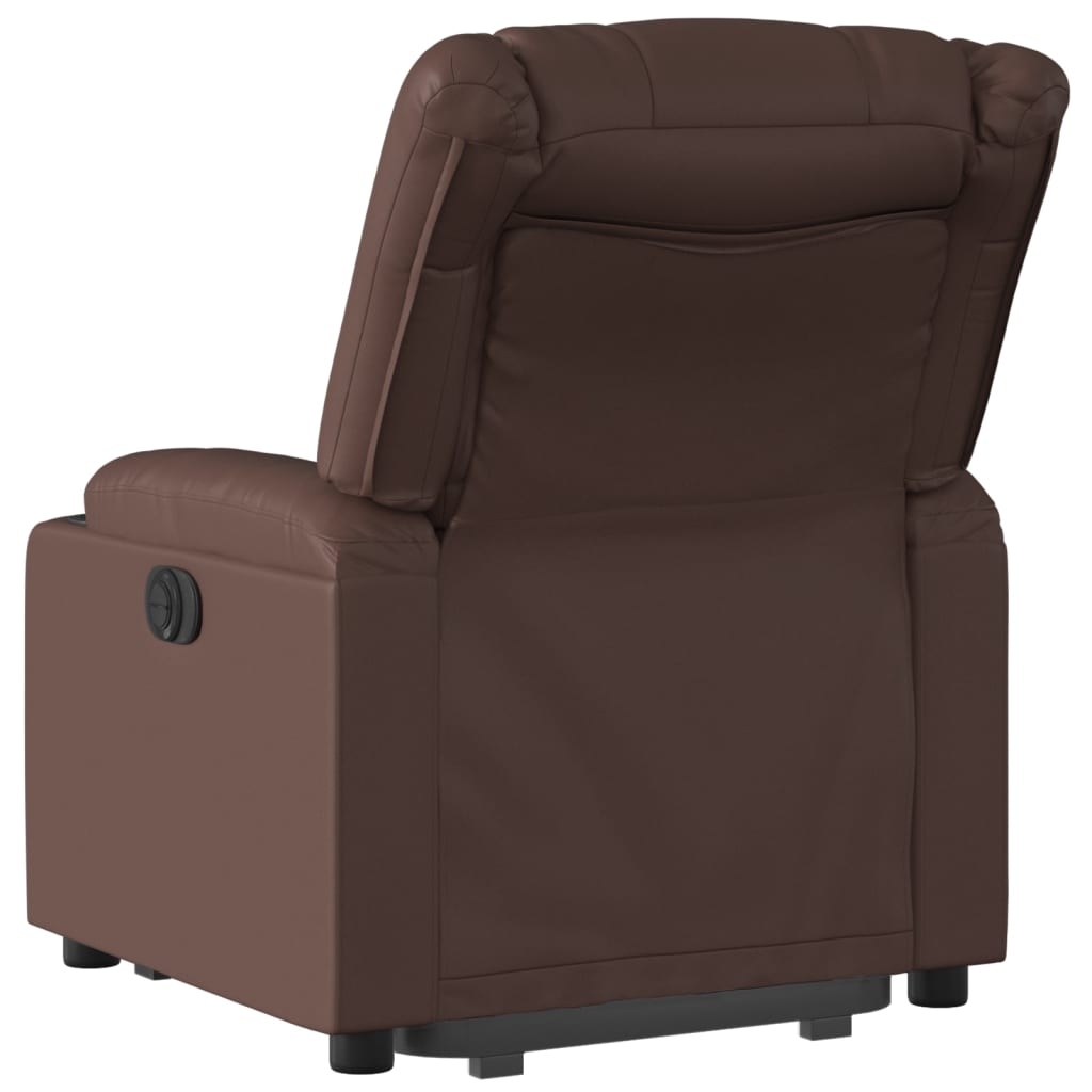 vidaXL Rozkładany fotel pionizujący, elektryczny, brązowy, ekoskóra