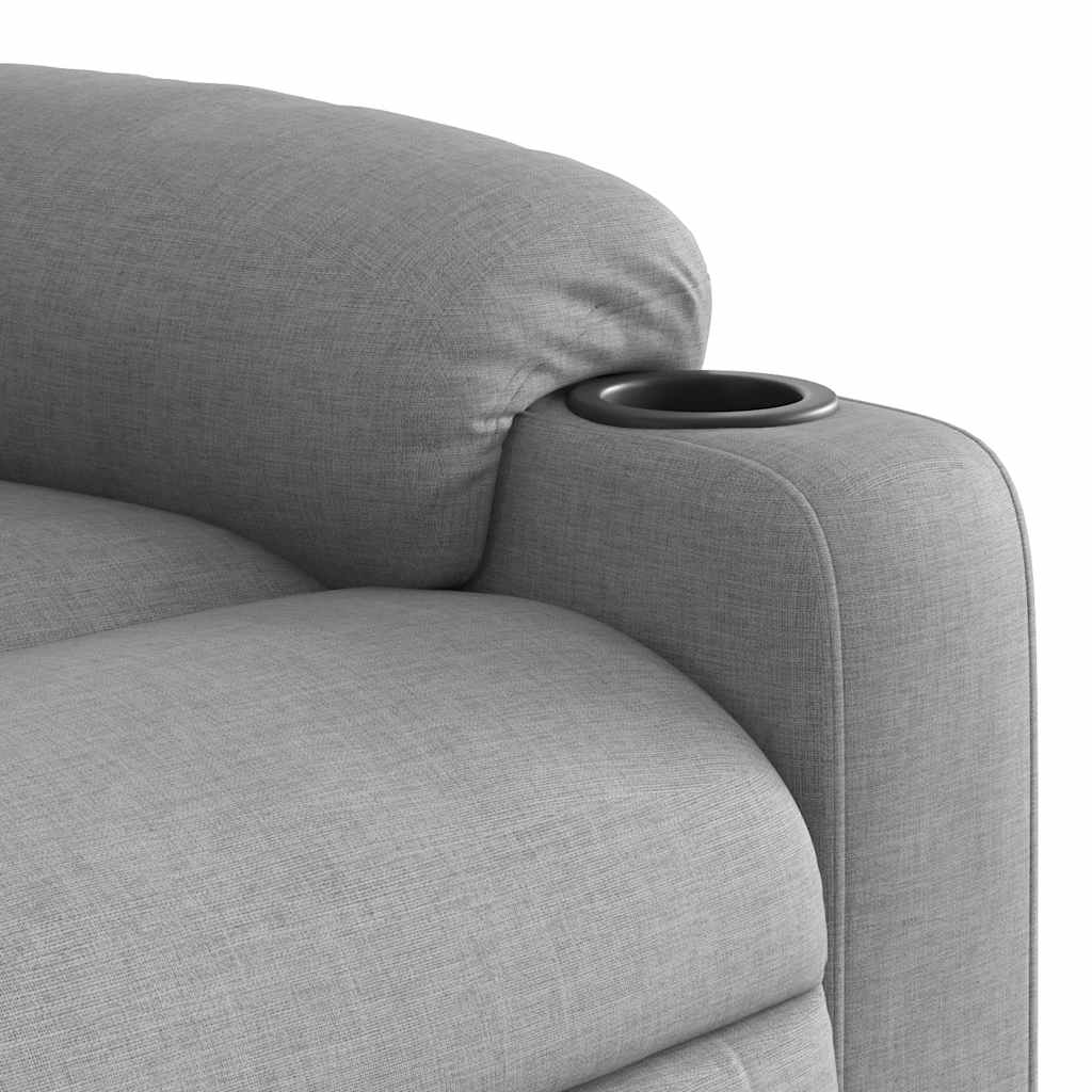 vidaXL Elektryczny fotel rozkładany, jasnoszary, obity tkaniną