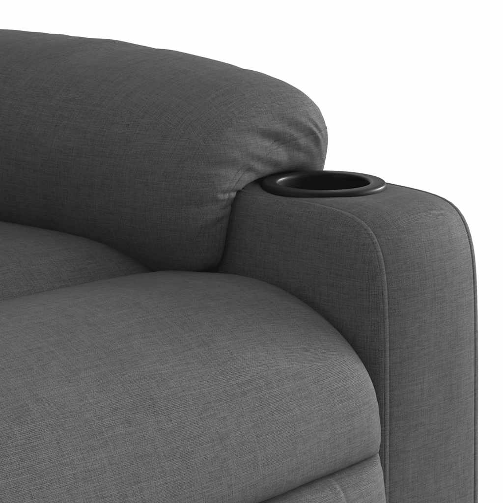 vidaXL Elektryczny fotel rozkładany, ciemnoszary, obity tkaniną