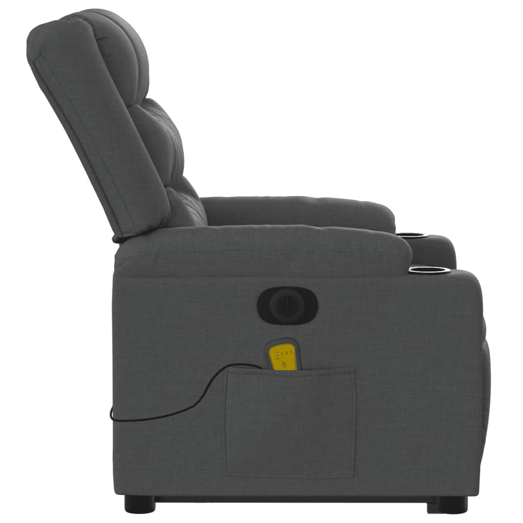 vidaXL Podnoszony fotel masujący, elektryczny, rozkładany, ciemnoszary