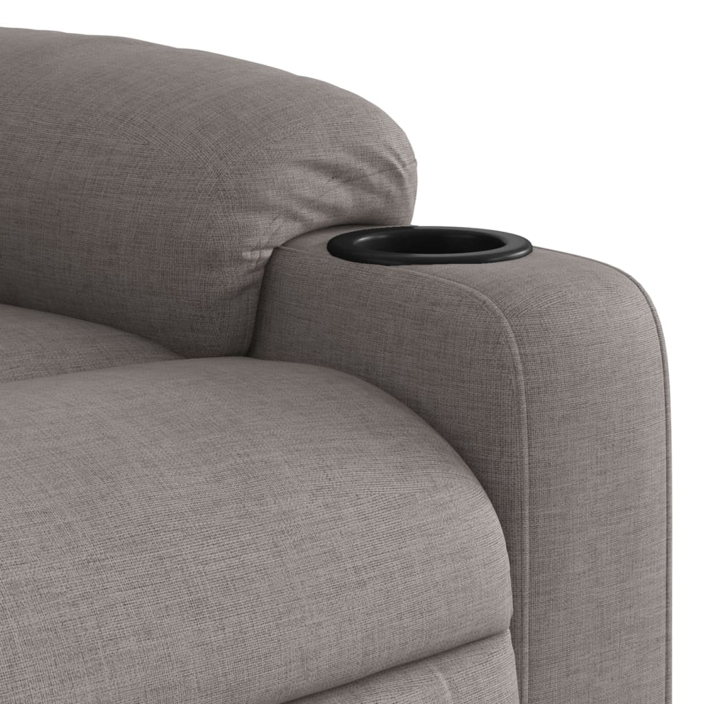 vidaXL Elektryczny fotel rozkładany, kolor taupe, obity tkaniną