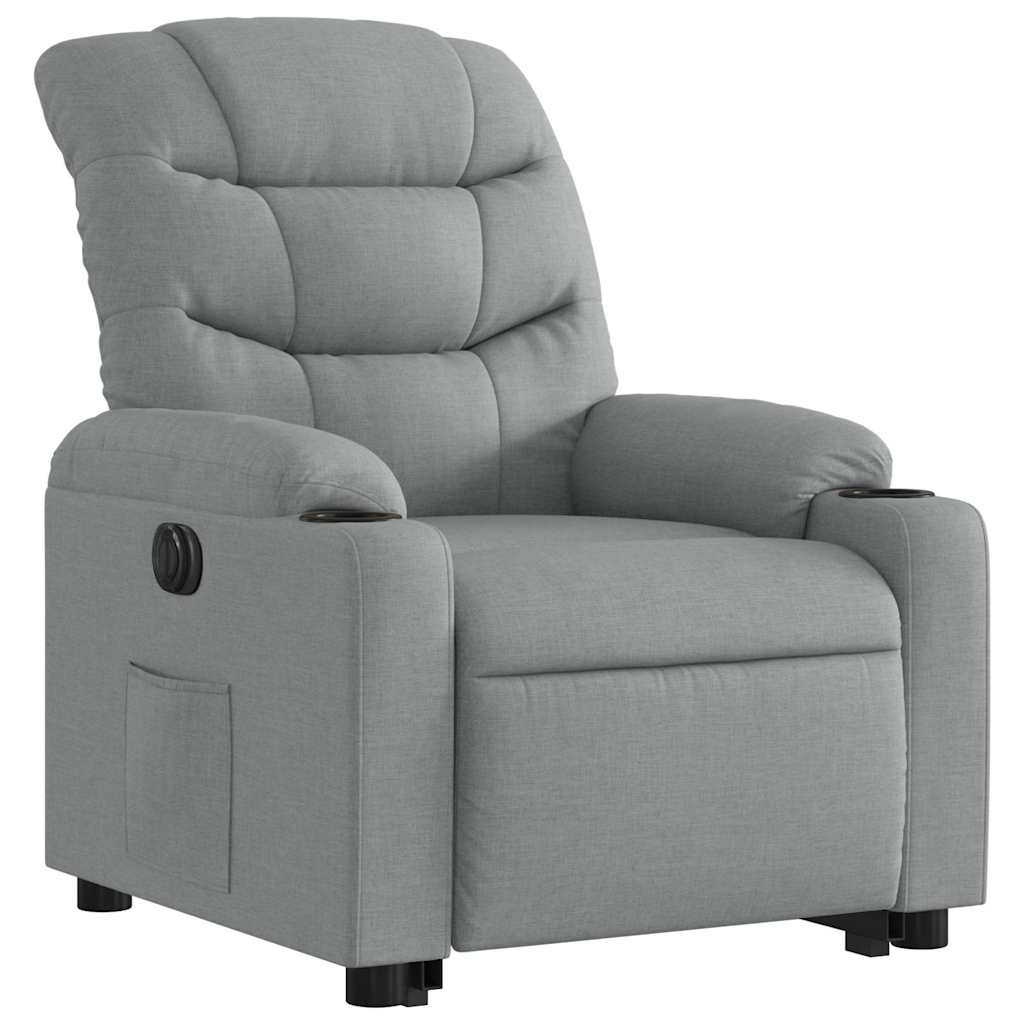 vidaXL Podnoszony fotel masujący, elektryczny, rozkładany, jasnoszary