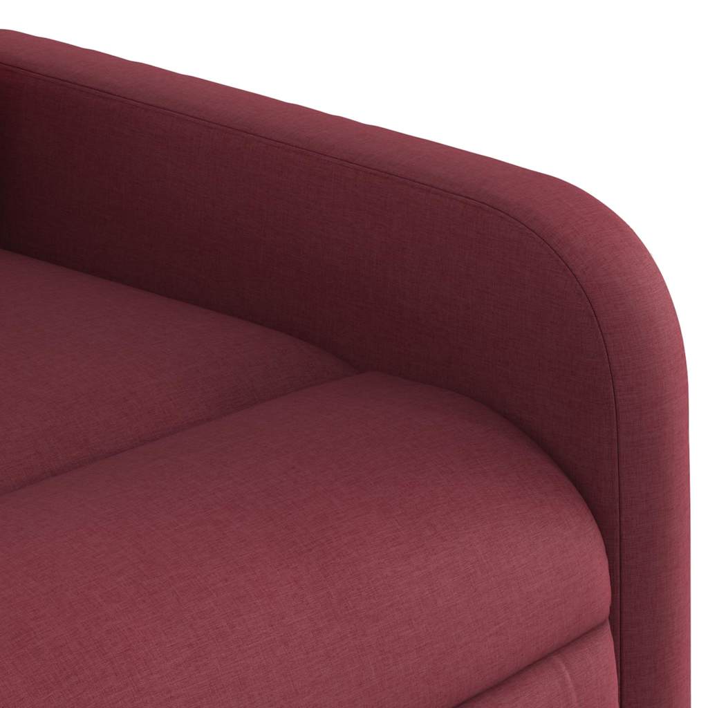 vidaXL Podnoszony fotel rozkładany, winna czerwień, obity tkaniną