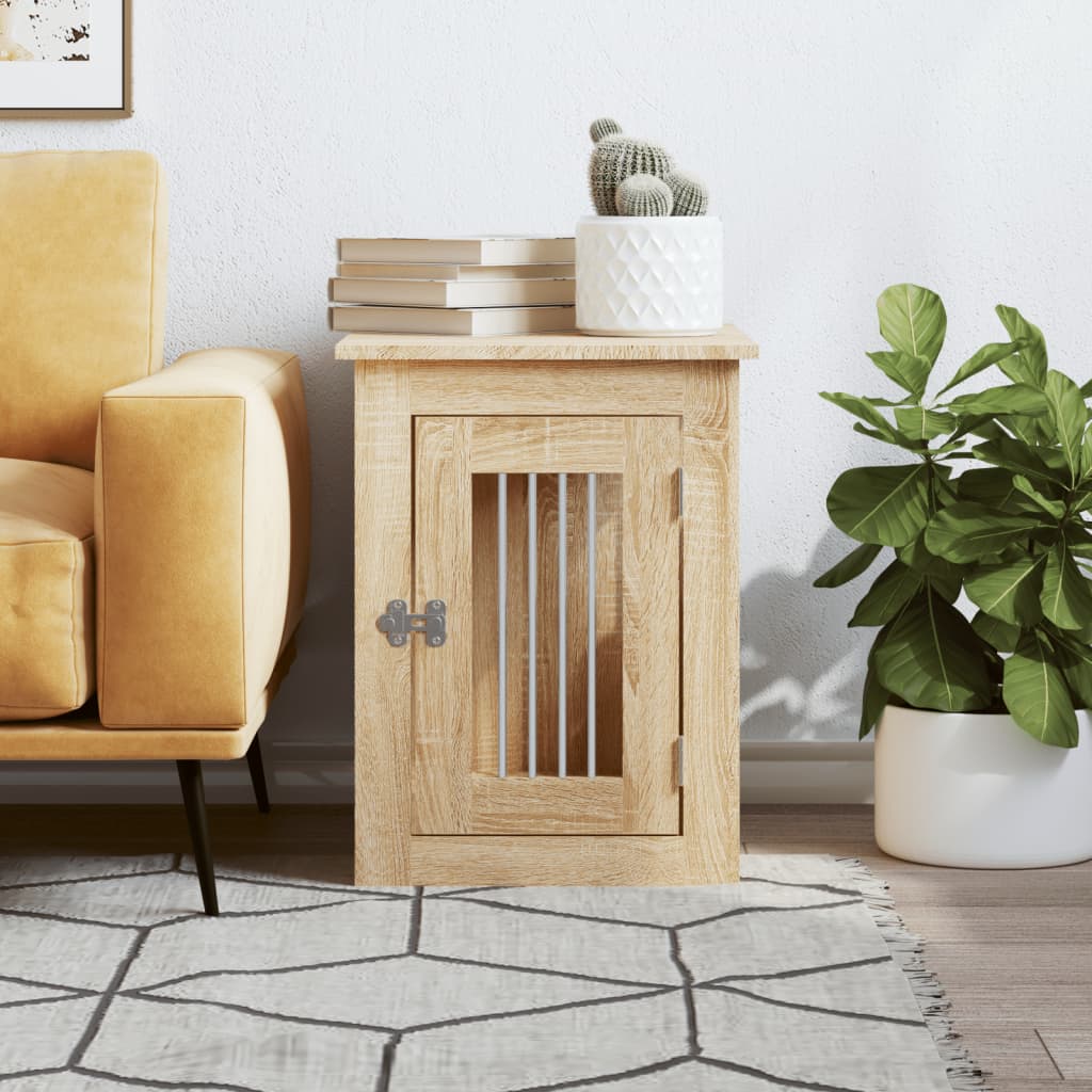 vidaXL Kojec dla psa, dąb sonoma, 45x62x59 cm, materiał drewnopochodny