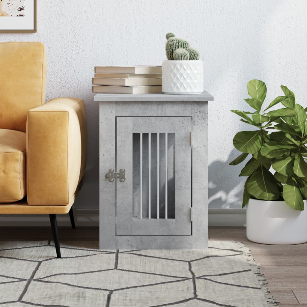 vidaXL Kojec dla psa, szary beton 45x62x59 cm, materiał drewnopochodny