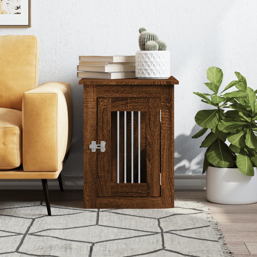 vidaXL Kojec dla psa, brązowy dąb 45x62x59 cm, materiał drewnopochodny