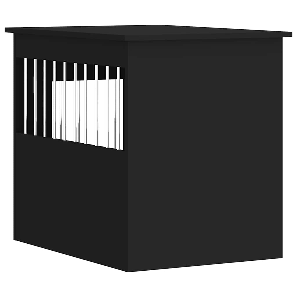 vidaXL Kojec dla psa, czarny, 55x75x65 cm, materiał drewnopochodny