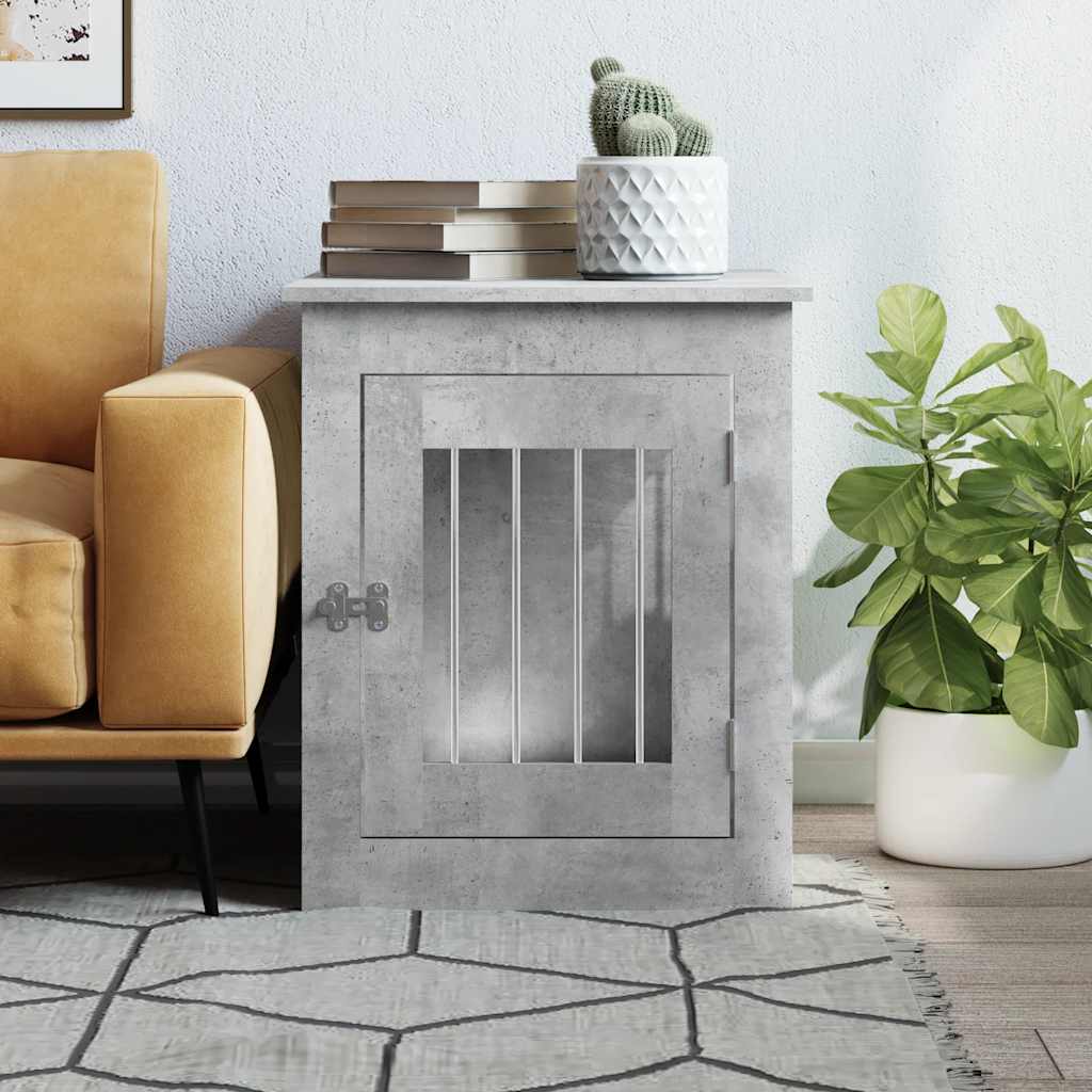 vidaXL Kojec dla psa, szary beton 55x75x65 cm, materiał drewnopochodny