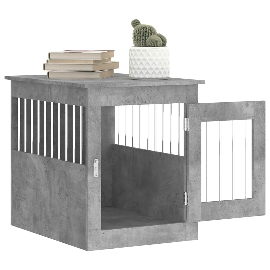 vidaXL Kojec dla psa, szary beton 55x75x65 cm, materiał drewnopochodny
