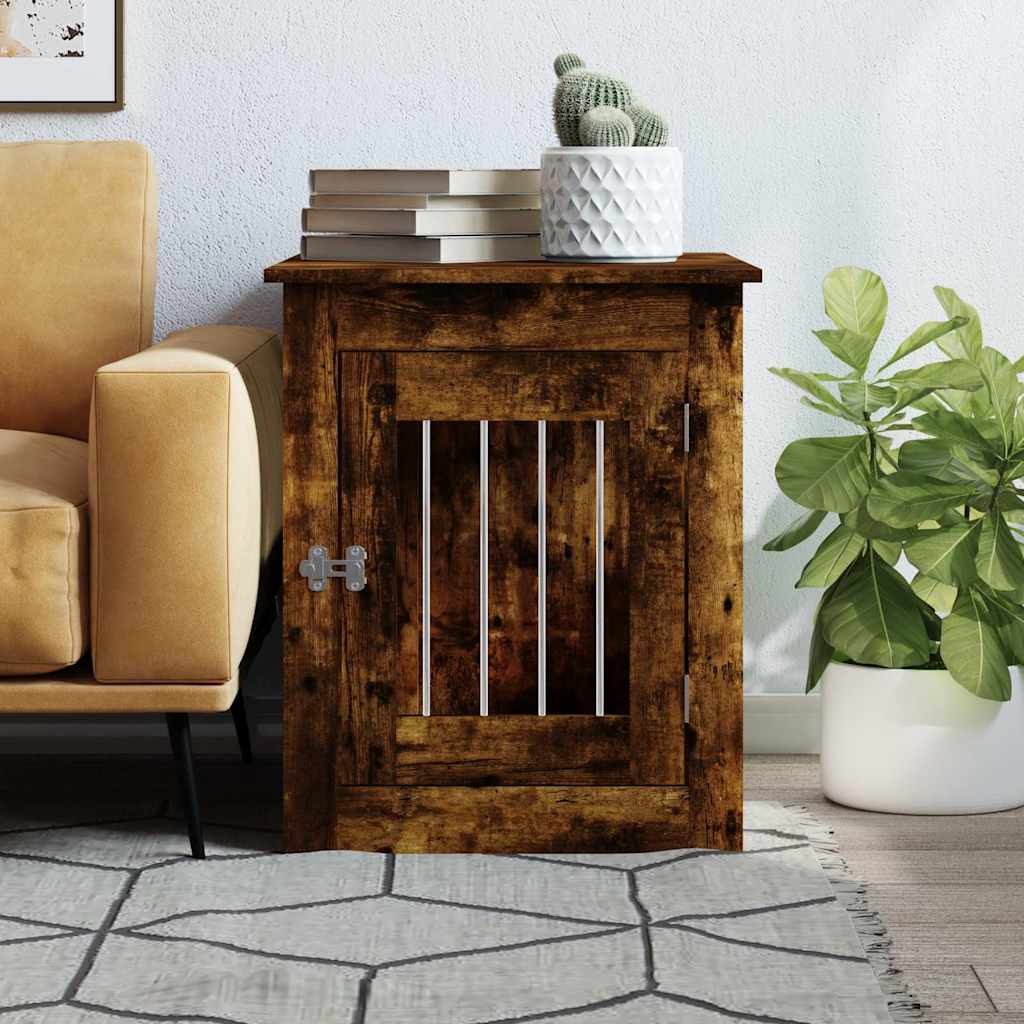 vidaXL Kojec dla psa, przydymiony dąb, 55x75x65 cm