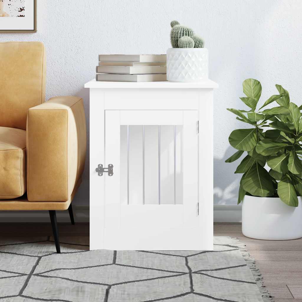 vidaXL Kojec dla psa, biały, 55x80x68 cm, materiał drewnopochodny