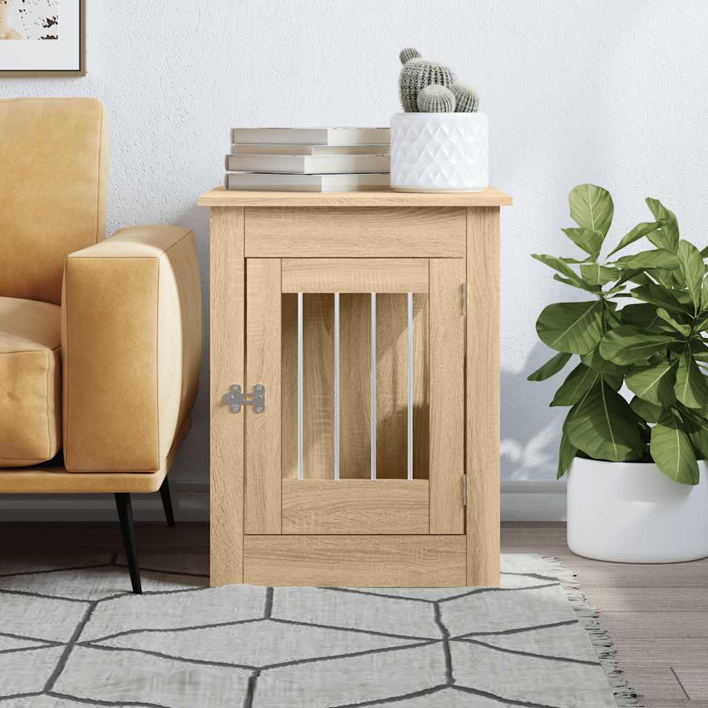 vidaXL Kojec dla psa, dąb sonoma, 55x80x68 cm, materiał drewnopochodny